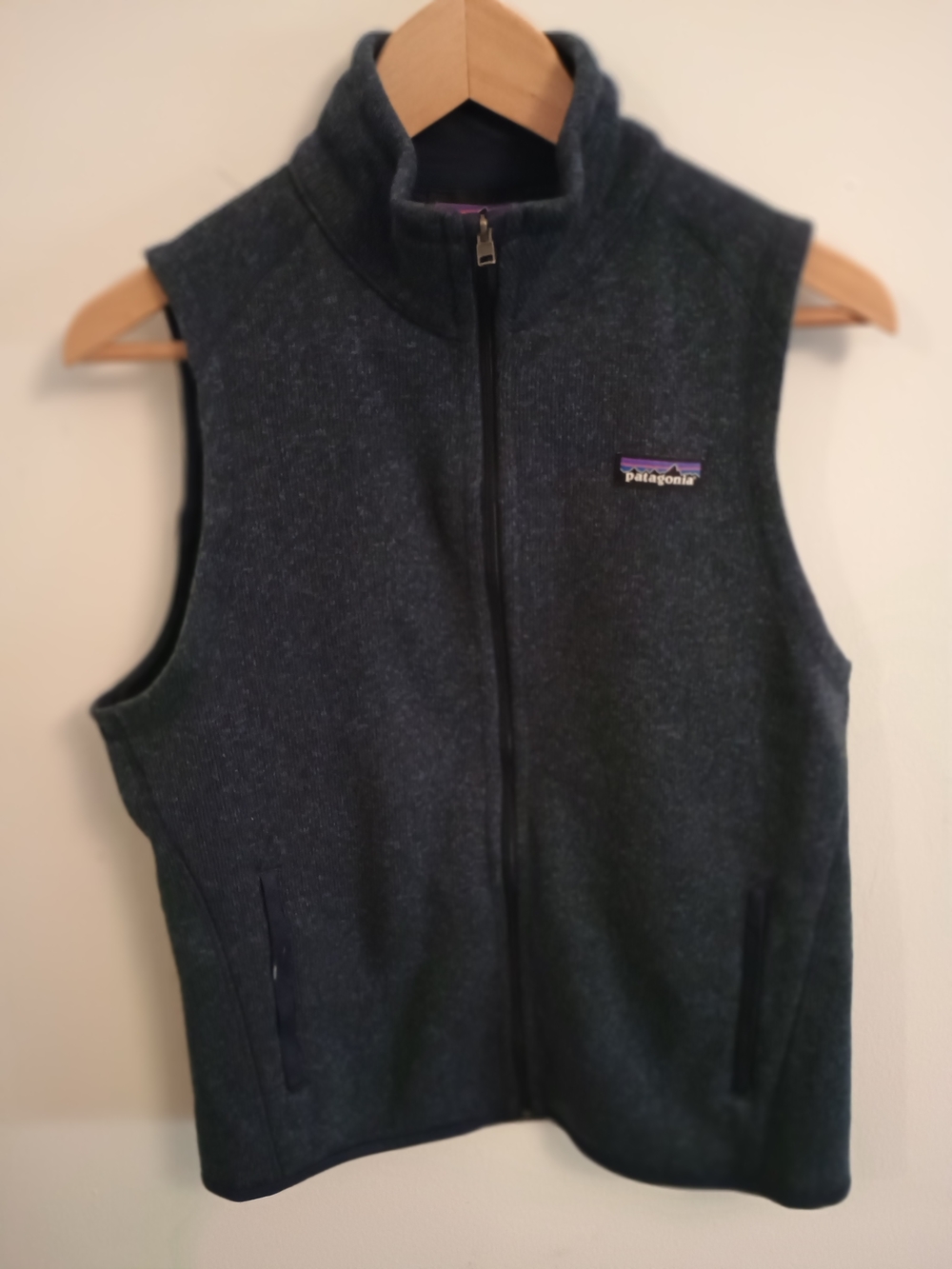 Patagonia Blue Gray Fleece Vest - Full Zip Polyester Medium